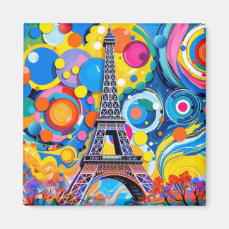 Eiffel Tower Pop Art Magnet