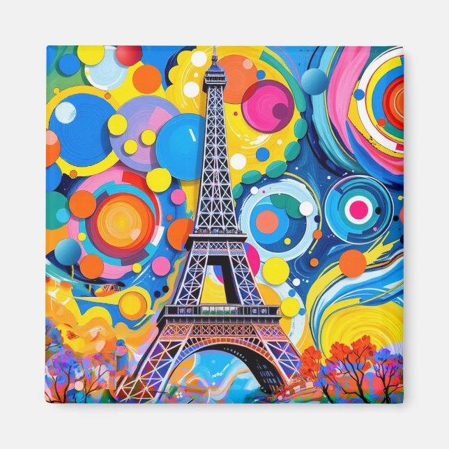 Eiffel Tower Pop Art Magnet (Framsidan)