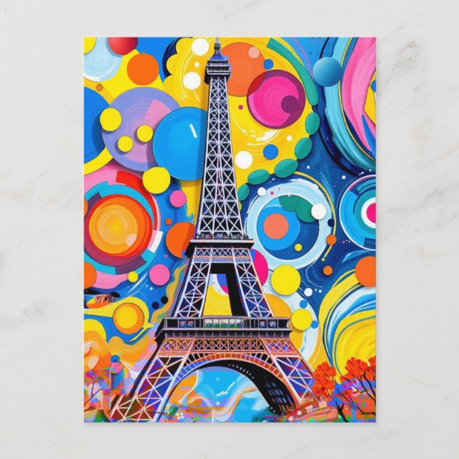 Eiffel Tower Pop Art Post Card Vykort (Framsida)