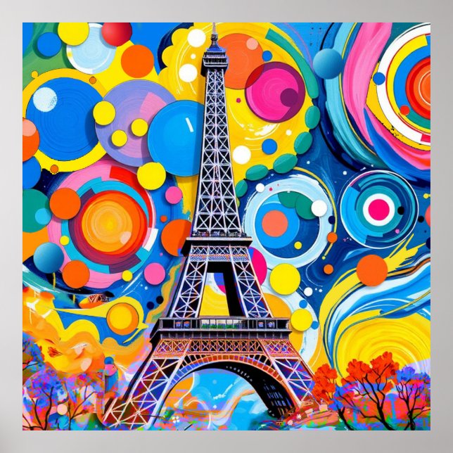 Eiffel Tower Pop Art Poster (Framsidan)