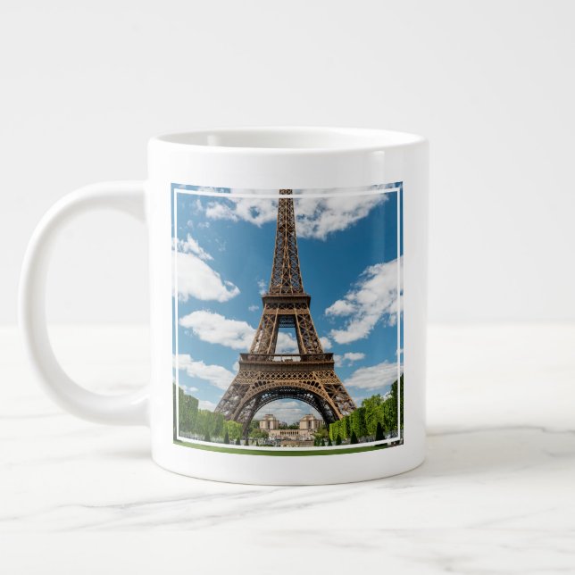 Eiffel Tower View from Champ de Mars Public Park Jumbo Mugg (Vänster)