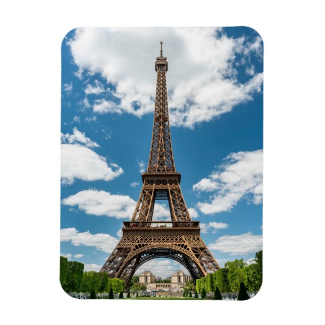 Eiffel Tower View from Champ de Mars Public Park Magnet (Vertikal)