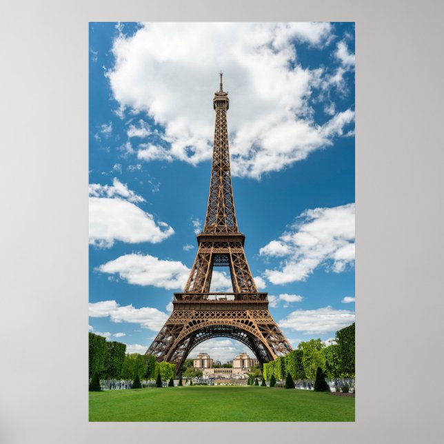 Eiffel Tower View from Champ de Mars Public Park Poster (Framsidan)