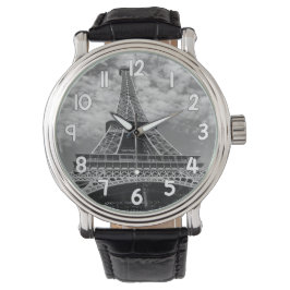 Eiffel Tower Wrist Watch – Black and White Paris Armbandsur