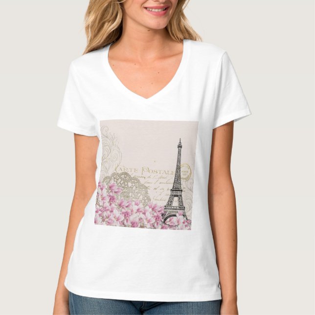 Eiffeltornet Bästa Bröllopsdestination Paris Europ T Shirt (Framsida)