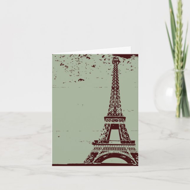 Eiffeltornet Bröllop Tacksamt Kort (Framsida)