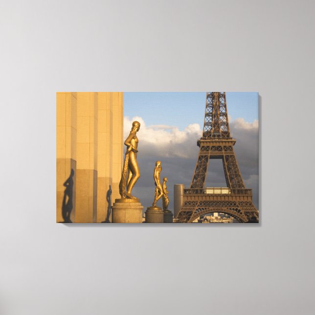 Eiffeltornet från Palais de Chaillot, Paris, Canvastryck (Framsida)