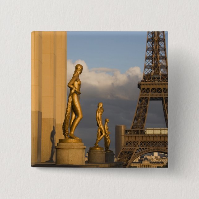 Eiffeltornet från Palais de Chaillot, Paris, Knapp (Framsida)