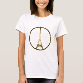 Eiffeltornet guld glitter gnistrar t-shirt