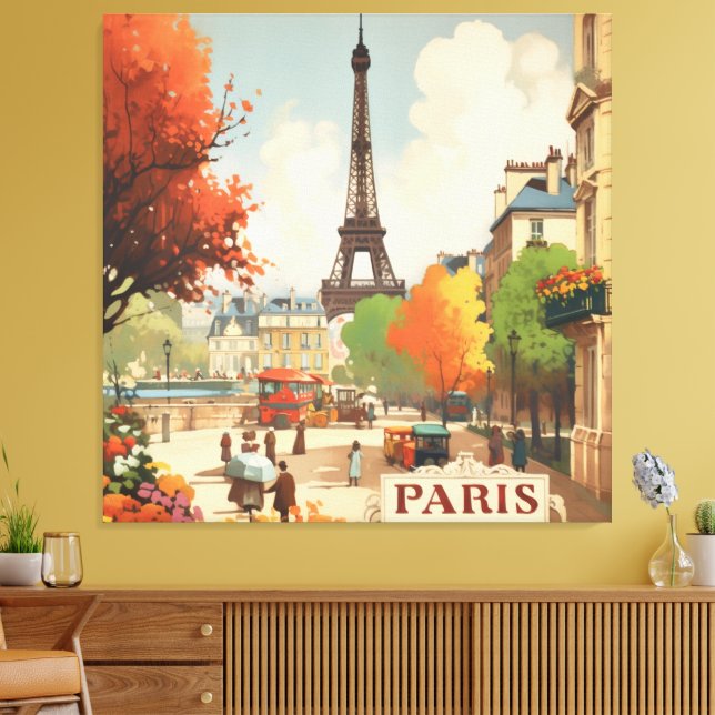 Eiffeltornet Höst Paris Flykt Canvastryck (Insitu (Vardagsrum))