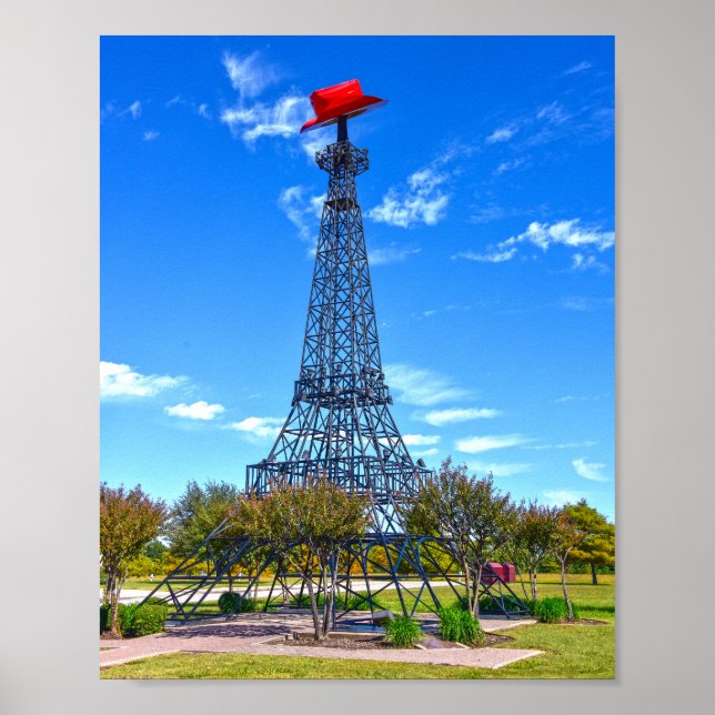 Eiffeltornet iförd röd cowboyhatt, Paris, Texas Poster (Framsidan)