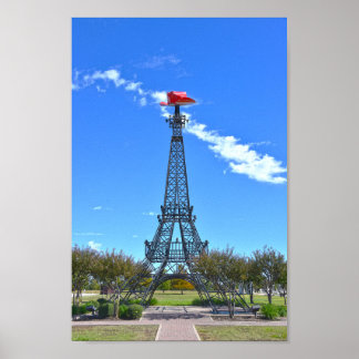 Eiffeltornet iförd röd cowboyhatt, Paris, Texas Poster