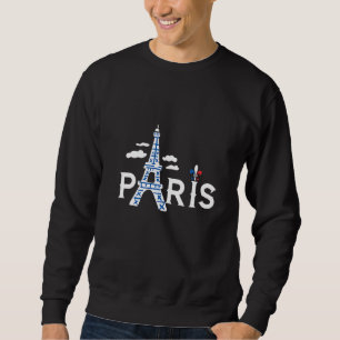 Eiffeltornet Jag älskar Paris Frankrike Dag med fr Lång Ärmad Tröja
