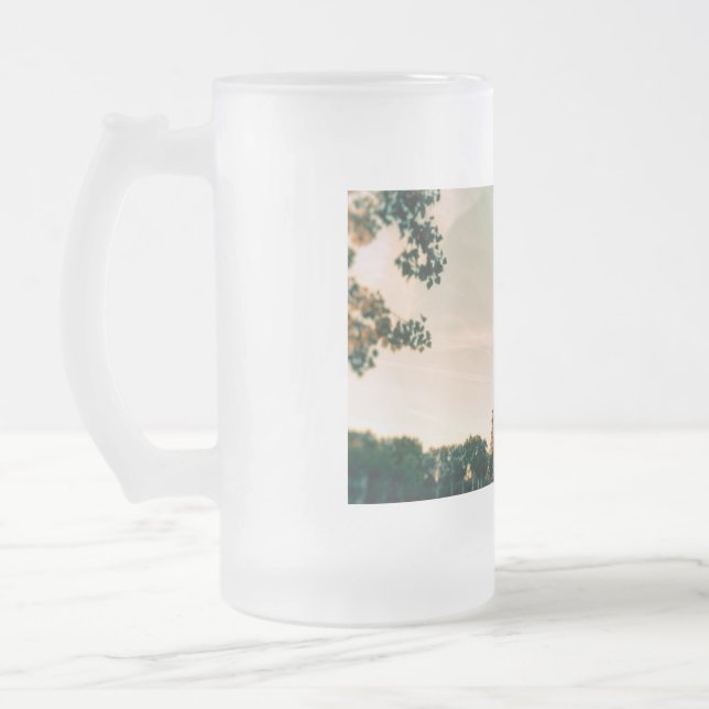 Eiffeltornet kastkudde frostat ölglas (Vänster)