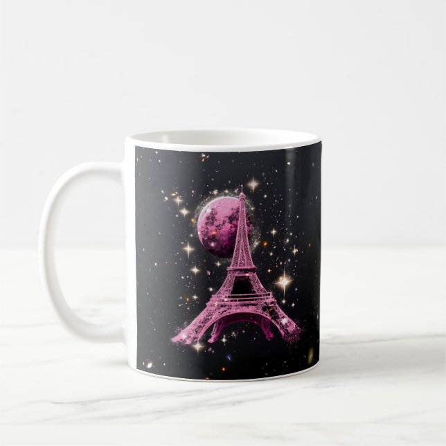Eiffeltornet Natt Måne           Kaffemugg (Vänster)