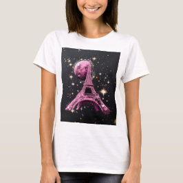 Eiffeltornet Natt Måne T Shirt