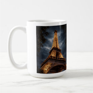 Eiffeltornet Natt Paris Konst – Romantiska Stadslj Kaffemugg