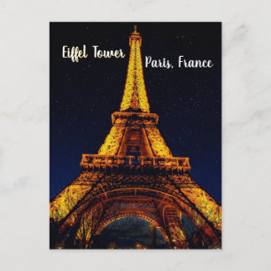 Eiffeltornet på natten – Paris Vykort