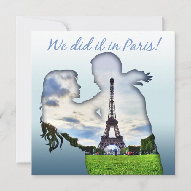Eiffeltornet Par Bröllopsmottagning Paris Inbjudningar (Framsida)