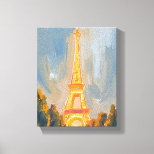 Eiffeltornet Paris Frankrike Akvarell Canvastryck