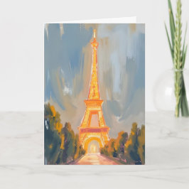 Eiffeltornet Paris Frankrike Akvarell Kort