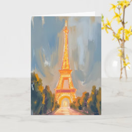 Eiffeltornet Paris Frankrike Akvarell Kort