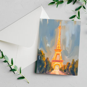 Eiffeltornet Paris Frankrike Akvarellkort