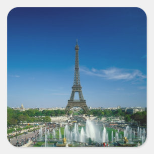 Eiffeltornet, Paris, Frankrike Fyrkantigt Klistermärke