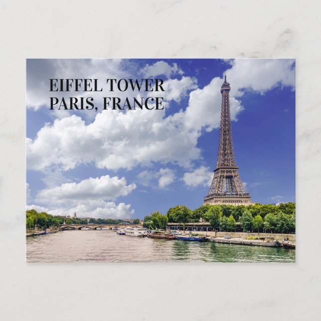 Eiffeltornet Paris Frankrike Seinefloden Vykort (Framsida)