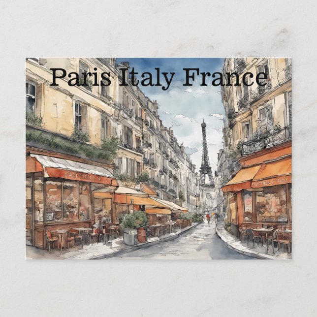 Eiffeltornet Paris Frankrike Stadsscen  Vykort (Framsida)