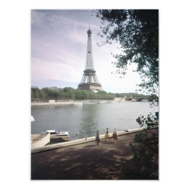 Eiffeltornet. Paris, omkring 1960. Fototryck (Framsidan)