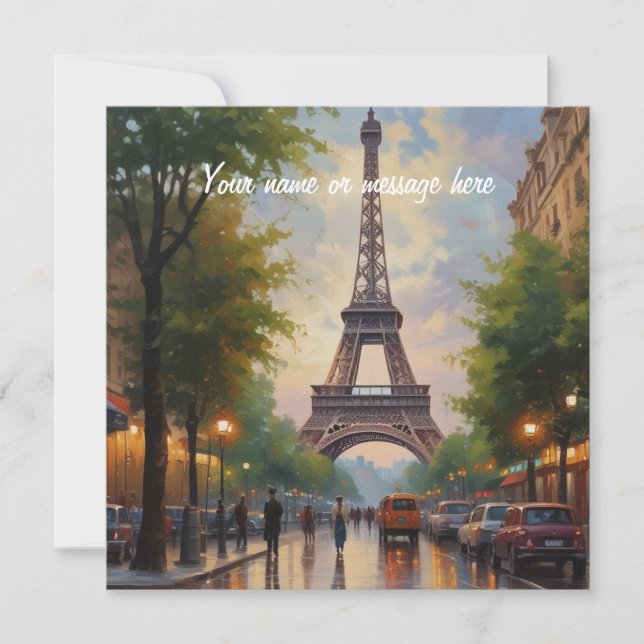 Eiffeltornet Paris Resa Vintage Retro Konst Namn (Framsida)