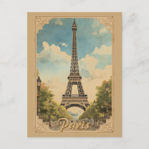 Eiffeltornet Paris Resa Vintage Stil Retro Konst Helg Vykort