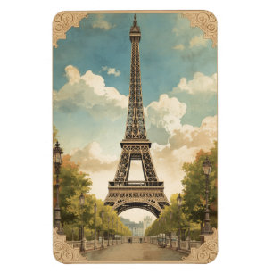 Eiffeltornet Paris Resa Vintage Stil Retro Konst Magnet