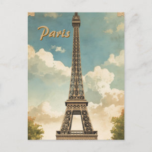 Eiffeltornet Paris Resa Vintage Stil Retro Konst Vykort