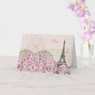Eiffeltornet, Paris Rosa Magnolia Kort