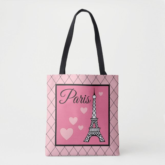 Eiffeltornet Paris Tote Bag Present Tygkasse (Framsida)