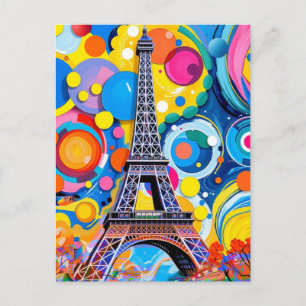 Eiffeltornet Pop Art Postkort Vykort