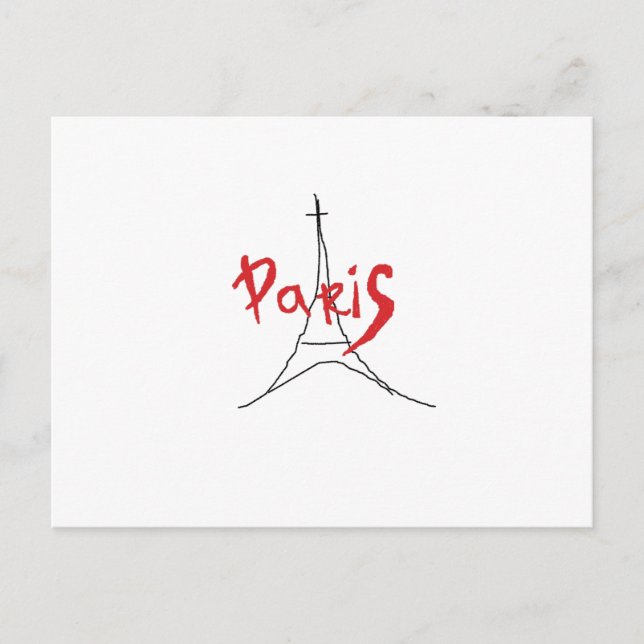 Eiffeltornet Sketch Paris Frankrike Postkort Vykort (Framsida)