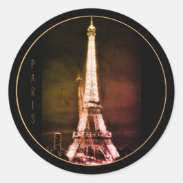 Eiffeltornet & Surreal Paris konst /älskar Frankri Runt Klistermärke