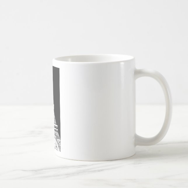 Eiffeltornet Svart Vitt Bild Kaffemugg (Höger)