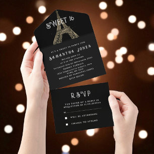 Eiffeltornet Sweet 16 Blommig Sexton Paris Frankri