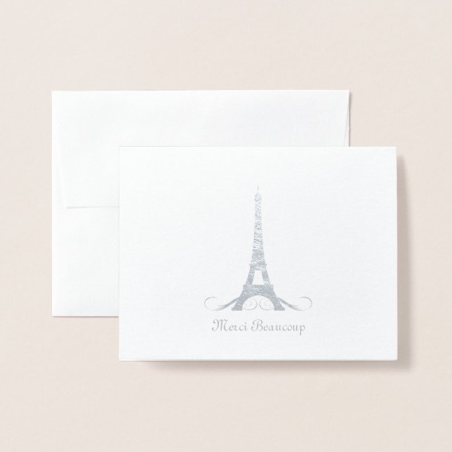 Eiffeltornet Tack Folierat Kort (Framsida med kuvert)