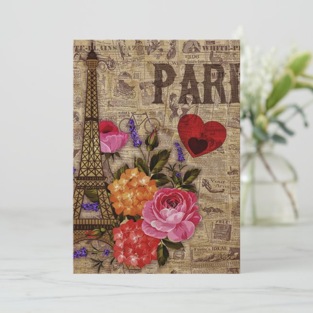 Eiffeltornet Vintage Fransk Julkort (Stående Fram)