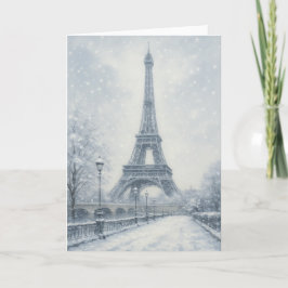 Eiffeltornet Vinterscen Paris Kort