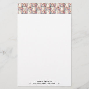 Eiffeltornets fjärilar och blommor Mönster Brevpapper