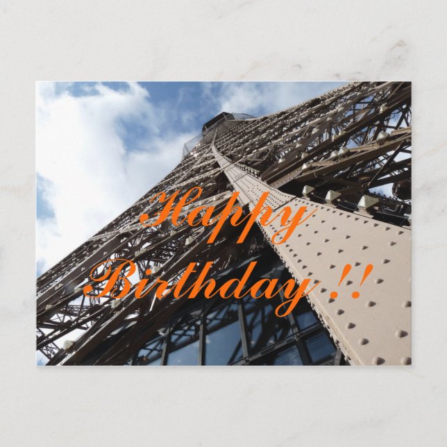 Eiffelturm i Paris Geburtstagskarte Vykort (Framsida)