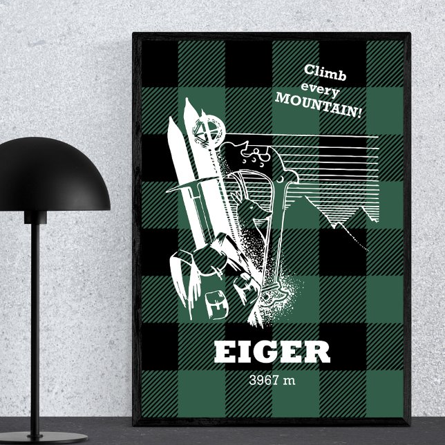 Eiger 3967 m Swiss Alpernas Moutaineering Poster (Skapare uppladdad)