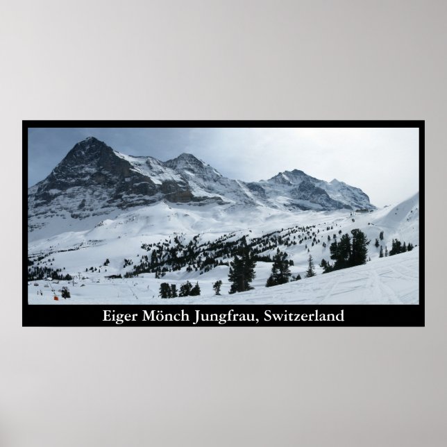 Eiger Mönch Jungfrau, Schweiz Poster (Framsidan)
