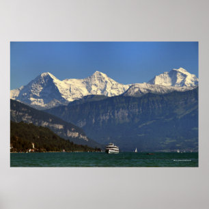 Eiger, Mönch & Jungfrau, Thunersee, Schweitz Poster
